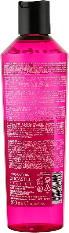Ultralekki szampon zwiększający objętość włosów cienkich - Laboratoire Ducastel Subtil Color Lab Volume Intense Very Lightweight Volumizing Shampoo — Zdjęcie N2