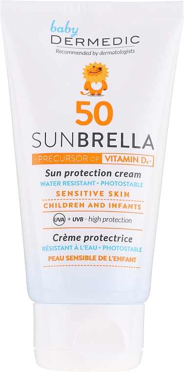 Wodoodporny fotostabilny krem ochronny do wrażliwej skóry dzieci i niemowląt SPF 50+ - Dermedic Sunbrella — Zdjęcie N2
