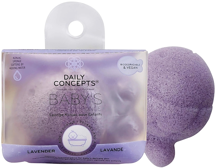 Gąbka lawendowa dla dzieci - Daily Concepts The Daily Baby Konjac Sponge Lavender — Zdjęcie N2