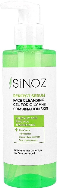 Żel oczyszczający do skóry tłustej i mieszanej - Sinoz Perfect Sebum Face Cleaning Gel for Oily & Combination Skin — Zdjęcie N1