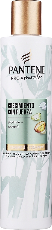 Wzmacniający szampon do włosów Biotyna i bambus - Pantene Pro-V Grow Strong Biotin + Bamboo Shampoo — Zdjęcie N1