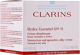 Nawilżający krem do twarzy do skóry normalnej i suchej SPF 15 - Clarins Hydra-Essentiel Silky Cream — Zdjęcie N1