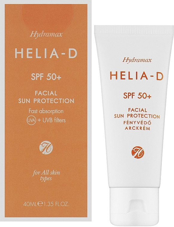 Ochronny krem do twarzy z filtrem - Helia-D Hydramax Facial Sun Protection SPF 50+ — Zdjęcie N2