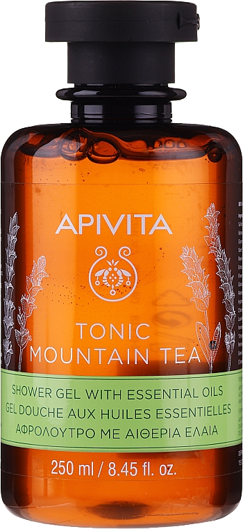 Tonizujący żel pod prysznic z olejkami eterycznymi - Apivita Tonic Mountain Tea Shower Gel with Essential Oils — Zdjęcie N1