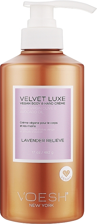 Relaksujący krem do rąk i ciała Lawenda - Voesh Velvet Lux Vegan Hand & Body Creme Lavender Relieve — Zdjęcie N1