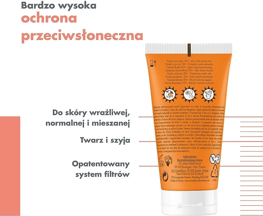 Przeciwsłoneczny fluid koloryzujący SPF 50+ - Avène Sun Care Tinted Fluid — Zdjęcie N6