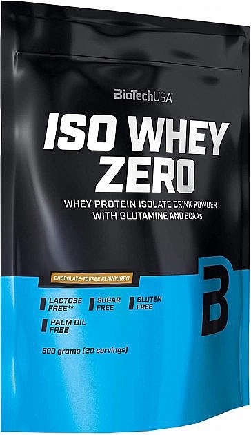 	Odżywka Białkowa Czekolada Toffi - BiotechUSA ISO Whey Zero Lactose Free Chocolate Toffee Protein — Zdjęcie N1