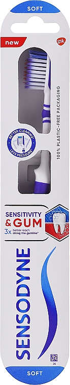 Szczoteczka do zębów Wrażliwość zębów i ochrona dziąseł, niebieska - Sensodyne Sensitivity & Gum Soft Toothbrush — Zdjęcie N1