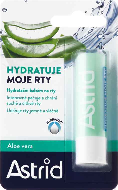 Nawilżający balsam do ust z aloesem - Astrid Moisturizing Lip Balm With Aloe Vera — Zdjęcie N1