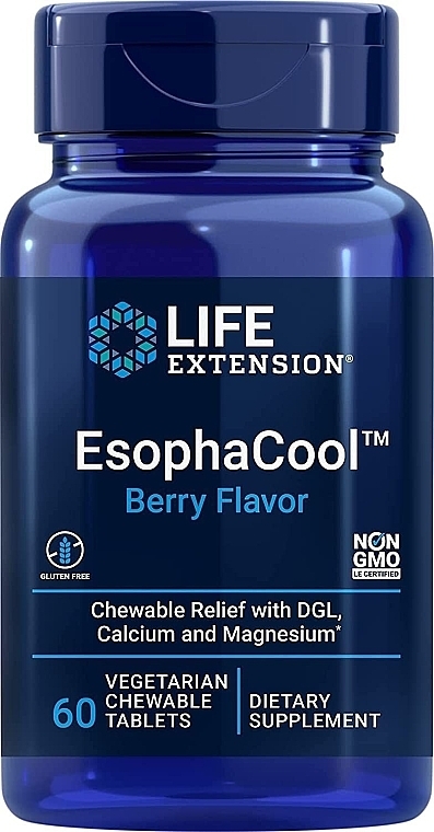 Wapń i magnez, witaminy, smak jagodowy - Life Extension EsophaCool Berry Flavor — Zdjęcie N1
