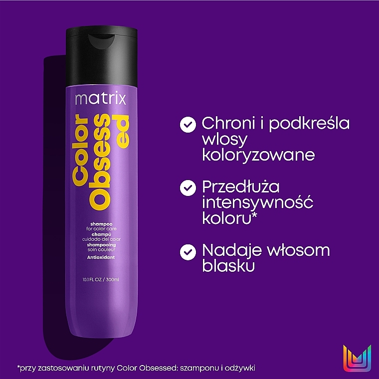 Szampon chroniący kolor do włosów farbowanych - Matrix Total Results Color Obsessed Shampoo — Zdjęcie N4