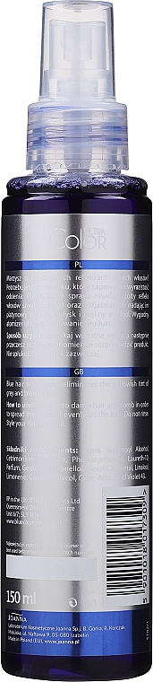 Niebieska płukanka w sprayu do włosów siwych, blond i rozjaśnianych - Joanna Ultra Color System — Zdjęcie N4