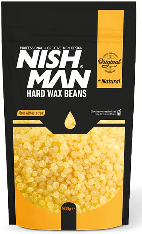 Wosk do depilacji - Nishman Hard Wax Beans Natural — Zdjęcie N1