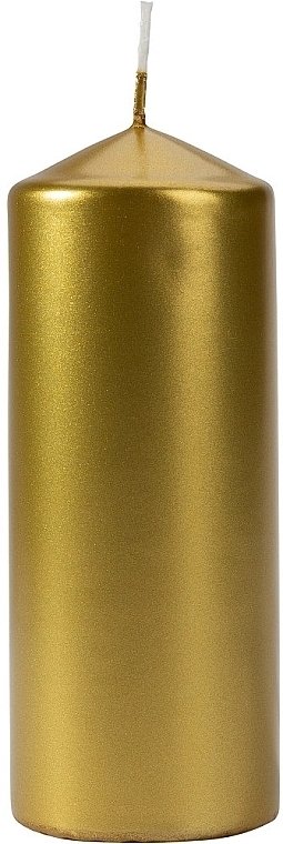 Świeca cylindryczna 60x150 mm, złota metaliczna - Bispol — Zdjęcie N1