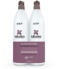 Kup Zestaw - Affinage Kitoko Nutri-Restore Cleanser & Balm Sachet Duo (h/sham/1000ml + h/balm1000ml)