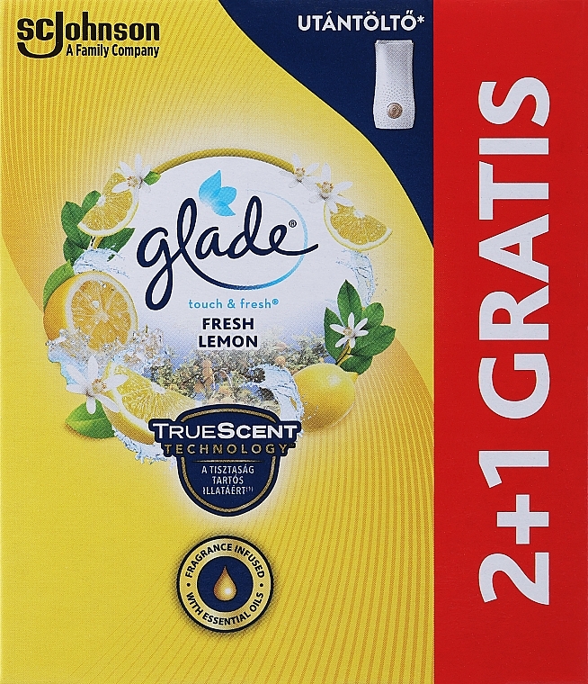 Butelka wymienna z mini-sprayem Cytryna, 3 szt - Glade Touch & Fresh Fresh Lemon — Zdjęcie N1