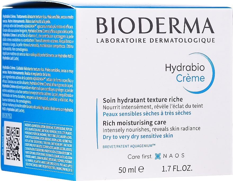 Głęboko nawilżający krem do skóry bardzo suchej i wrażliwej - Bioderma Hydrabio Crème Rich Moisturising Care