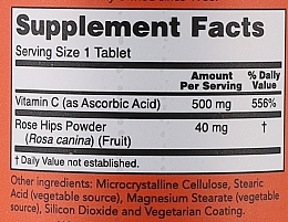 Witamina C-500 w tabletkach - Now Foods C-500 With Rose Hips Tablets — Zdjęcie N3