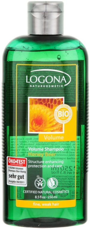 Szampon zwiększający objętość włosów - Logona Hair Care Volume Shampoo Honey Beer