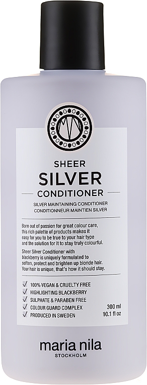 Srebrna odżywka przeciw żółceniu się włosów - Maria Nila Sheer Silver Conditioner — Zdjęcie N2
