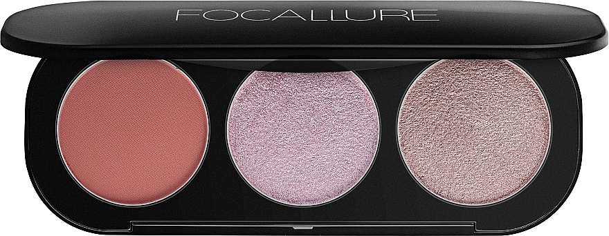 Paleta różu i rozświetlaczy - Focallure 3Colors Blush&Highlighter Pallette