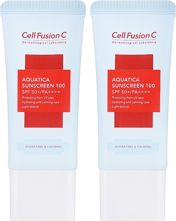 Zestaw (cr 2 x 35 ml) - Cell Fusion C Aquatica Sunscreen 100 SPF 50+/PA + + + Set — Zdjęcie N3