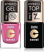 Kup Zestaw - Delia Cosmetics Hybrid Gel Set (nail/gel/11ml + top/gel/11ml) (05)