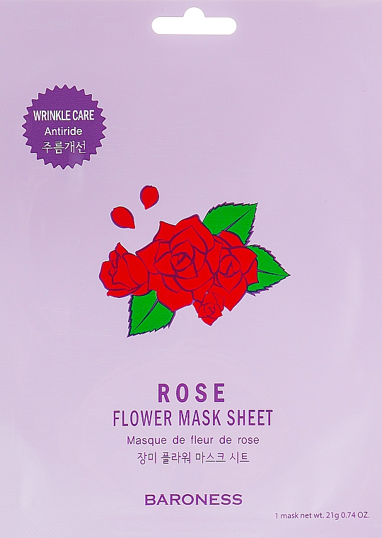 Maseczka do twarzy w płachcie z kwiatem róży - Beauadd Baroness Flower Mask Sheet Rose Flower