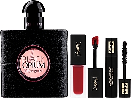 Yves Saint Laurent Black Opium - Zestaw (edp/90ml + mascara/2ml + lipstick/6ml + pouch) — Zdjęcie N4