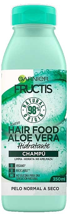 Nawilżający szampon do włosów, Aloes - Garnier Fructis Aloe Vera Hair Food Shampoo — Zdjęcie N2
