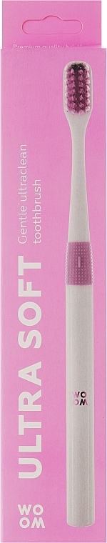 Szczoteczka do zębów, ultra miękka, różowa - Woom Ultra Soft Pink Toothbrush — Zdjęcie N1