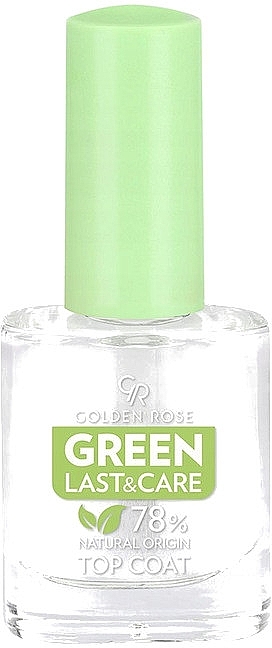 Wegański top coat - Golden Rose Green Last & Care Top Coat — Zdjęcie N1