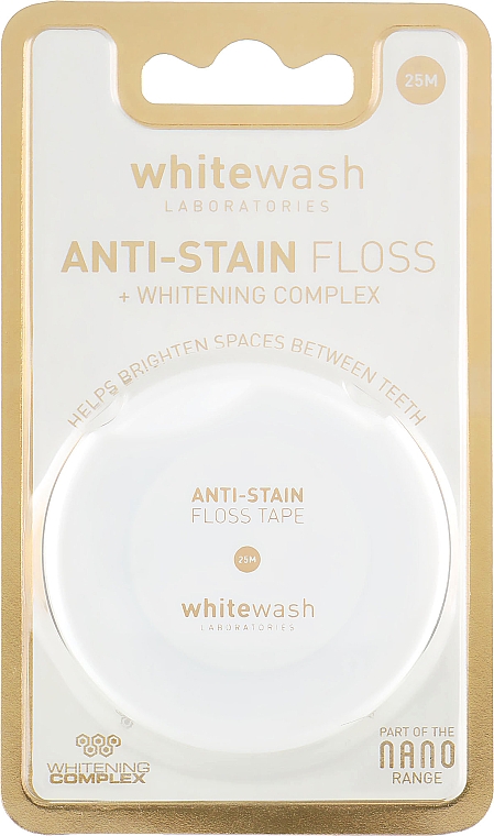 Nić dentystyczna wybielająca przeciw przebarwieniom - WhiteWash Laboratories Nano Anti-Stain Floss