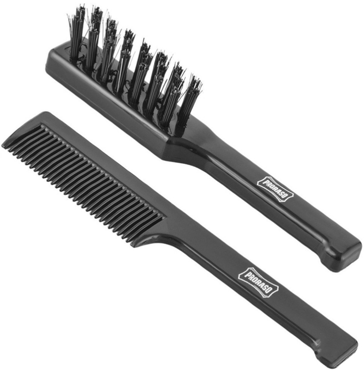 Zestaw do stylizacji brody i wąsów - Proraso Moustache Comb and Beard Brush Set (brush/2pcs)
