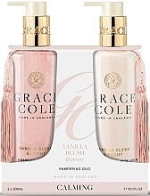 Zestaw - Grace Cole Vanilla Blush & Peony Hand Care Duo (h/wash/300ml + h/lot/300ml) — Zdjęcie N1