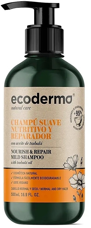 Szampon do włosów Odżywianie i odbudowa - Ecoderma Nourish & Repair Mild Shampoo — Zdjęcie N1