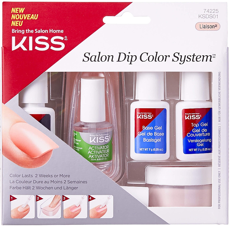Zestaw do paznokci, 11 szt. - Kiss Salon Dip Color System Kit — Zdjęcie N1