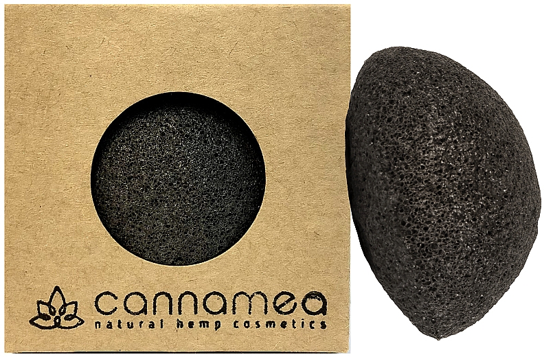 Naturalna gąbka do mycia twarzy z węglem aktywnym - Cannamea — Zdjęcie N1