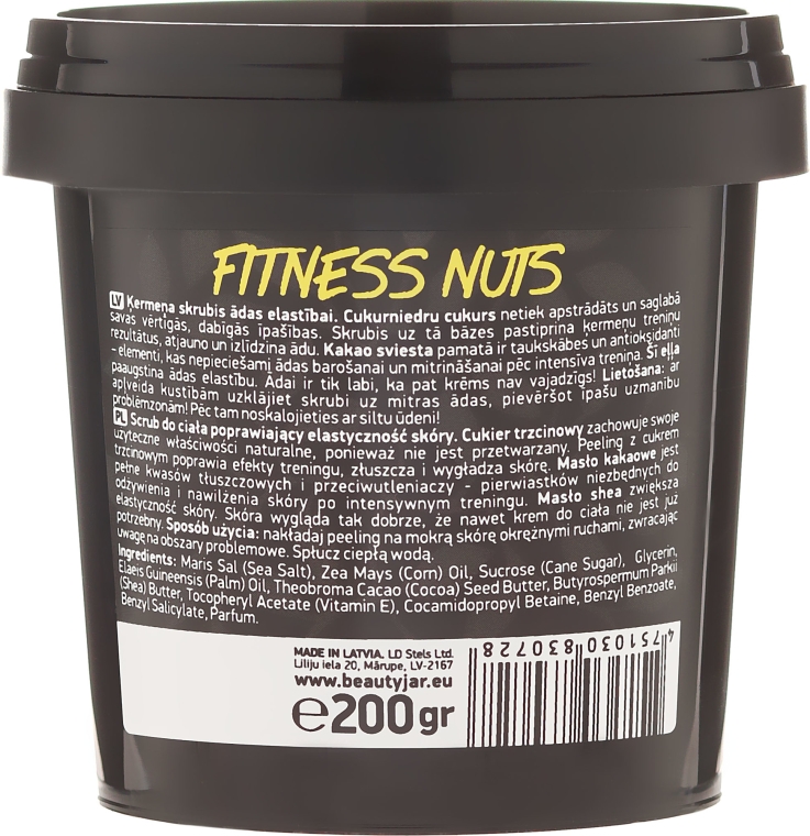 Ujędrniający peeling do ciała z brązowym cukrem i masłem kakaowym - Beauty Jar Fitness Nuts Firming Body Scrub — Zdjęcie N3