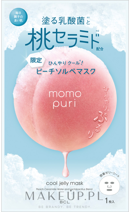 Chłodząca maseczka żelowa do twarzy z ceramidami brzoskwiniowymi i prebiotykami - BCL Momo Puri Jelly Mask Cool — фото 22 ml