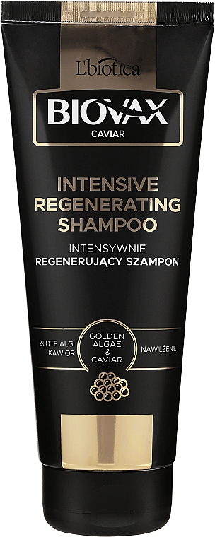 Intensywnie regenerujący szampon do włosów Złote algi i kawior - Biovax Glamour Caviar