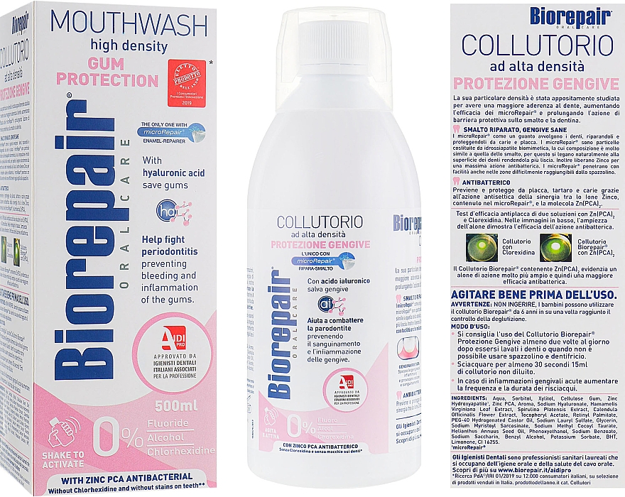 Zestaw Ochrona dziąseł - Biorepair (t/paste/75ml + mouthwash/500ml + dental/floss + t/brush) — Zdjęcie N2