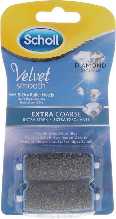Wymienne gruboziarniste głowice obrotowe do elektrycznego pilnika - Scholl Velvet Smooth Wet&Dry Diamond Crystal — Zdjęcie N1