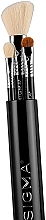 Zestaw pędzli do makijażu w etui, czarny, 3 szt. - Sigma Beauty Essential Trio Brush Set  — Zdjęcie N3