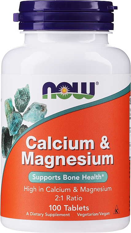 Wapń i magnez w tabletkach - Now Foods Calcium & Magnesium — Zdjęcie N1