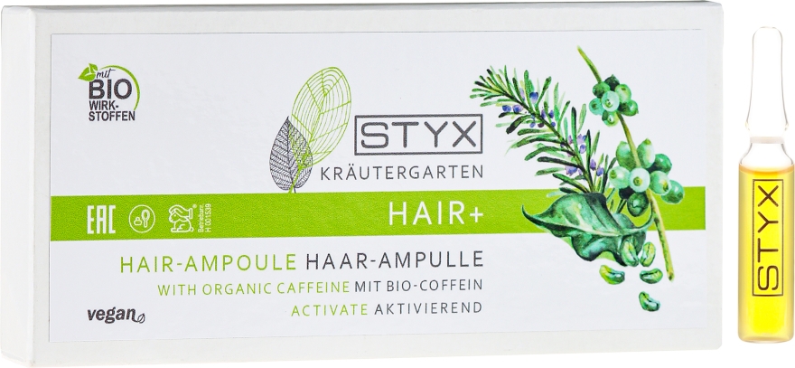 Ampułki do włosów z organiczną kofeiną - Styx Naturcosmetic Hair Ampoule With Organic Caffeine Activate
