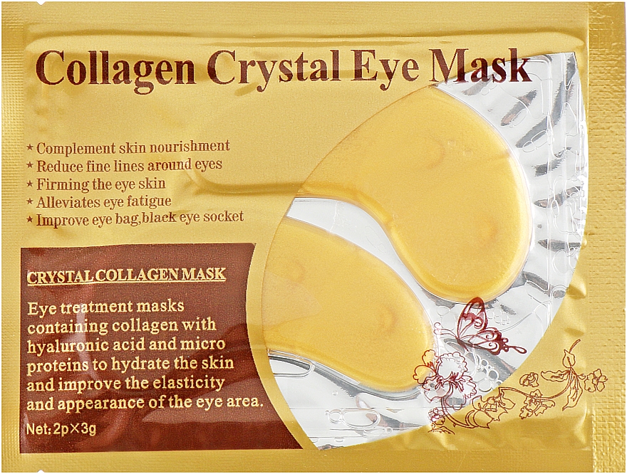 Przeciwstarzeniowe płatki hydrożelowe z kolagenem i złotem pod oczy - Veronni Collagen Crystal Eye Mask