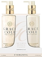 Kup Zestaw - Grace Cole Nectarine Blossom & Grapefruit Hand Care Duo Set (h/wash/300ml + h/lot/300ml)