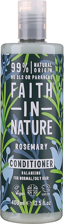 Odżywka do włosów normalnych i przetłuszczających się z rozmarynem - Faith in Nature Rosemary Conditioner	 — Zdjęcie N1