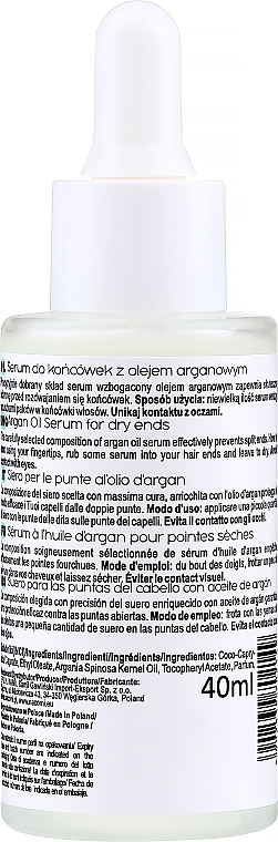 Serum na końcówki włosów z olejem arganowym - Nacomi Argan Oil Serum — Zdjęcie N2